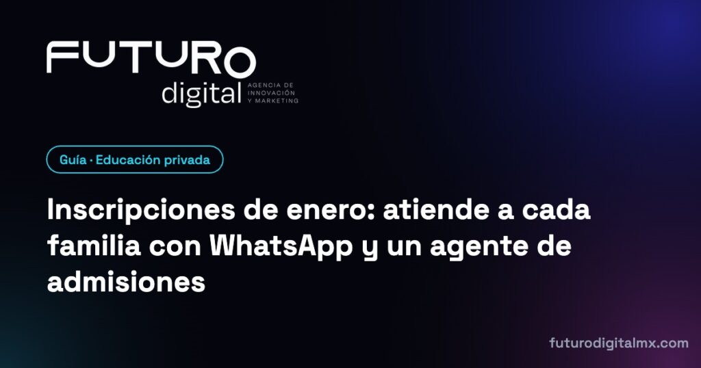 Inscripciones de enero: atiende a cada familia con WhatsApp y un agente de admisiones · Futuro Digital